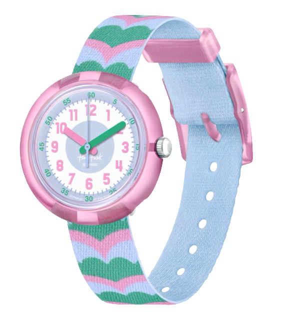 Flik Flak Kinderuhr in Blau, Rosa und Grün - Retro Scales Flik Flak Kinderuhr in Blau, Rosa und Grün - Retro Scales