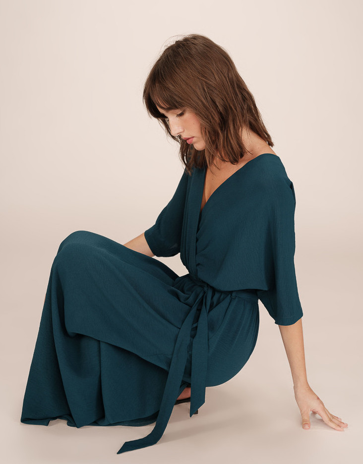 Grace & Mila Maude Langes Kleid in Emerald Grün