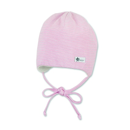 Sterntaler Baby Mütze mit feinen Streifen in Rosa