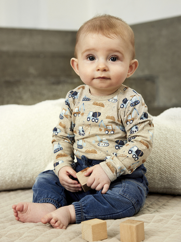113466_SweatCargo-denim-image Minymo Baby Sweathose denim mit Taschen in blau