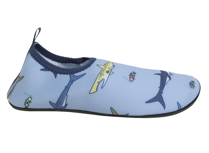 760115_7024_B Color Kids Neoprene Badeschuhe in Hellblau - Haifische
