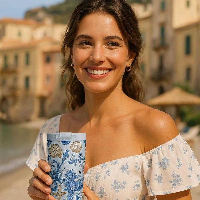 Izy Thermos Kaffee Becher - Blu Marina - 350 ml to -go isolierter Kaffeetasse