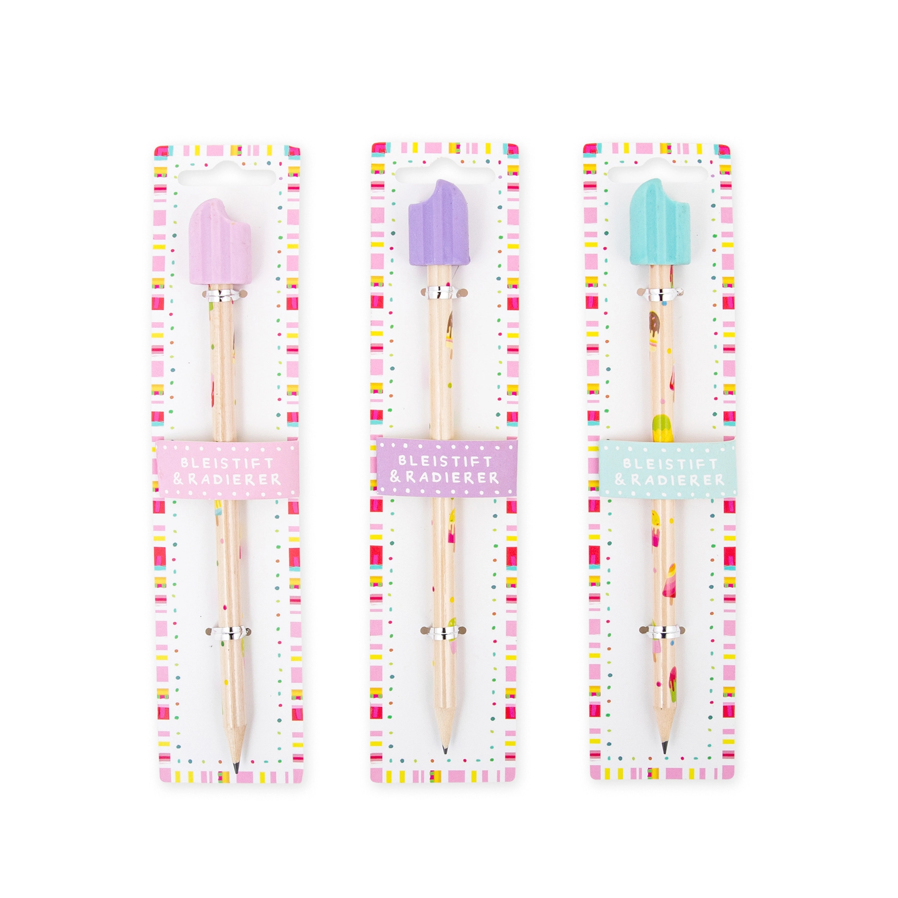 Trendhaus Good Feelings Bleistift mit Eis am Stiel Radierer