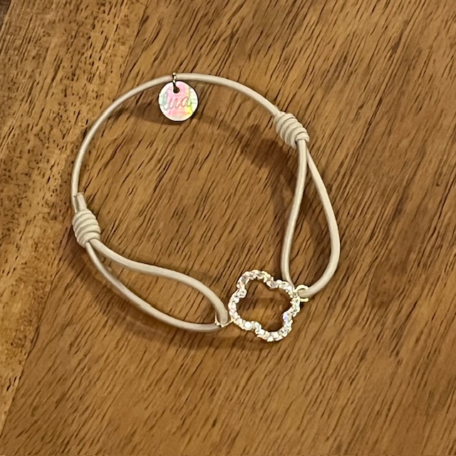Lua Floris Armband - Elastisch mit Gold Glitzer Charm - Wählen Sie Ihre Farbe 