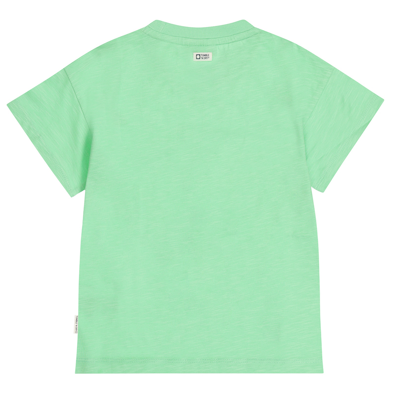 Tumble N Dry Ceara Kurzarm Cropped T-Shirt in Neon Grün mit Kussmund Stickerei