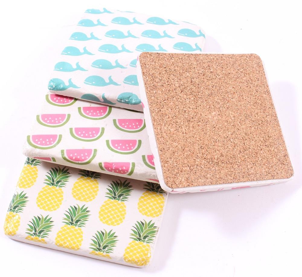Lafinesse Stone Coaster Set - Flamingos, Ananas, Waal & Wassermelone - SALE