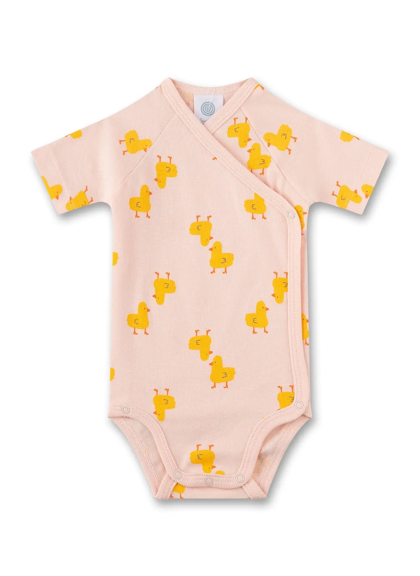 Sanetta Wickelbody kurzarm in Rosa - Küken Sanetta Wickelbody kurzarm in Rosa - Küken