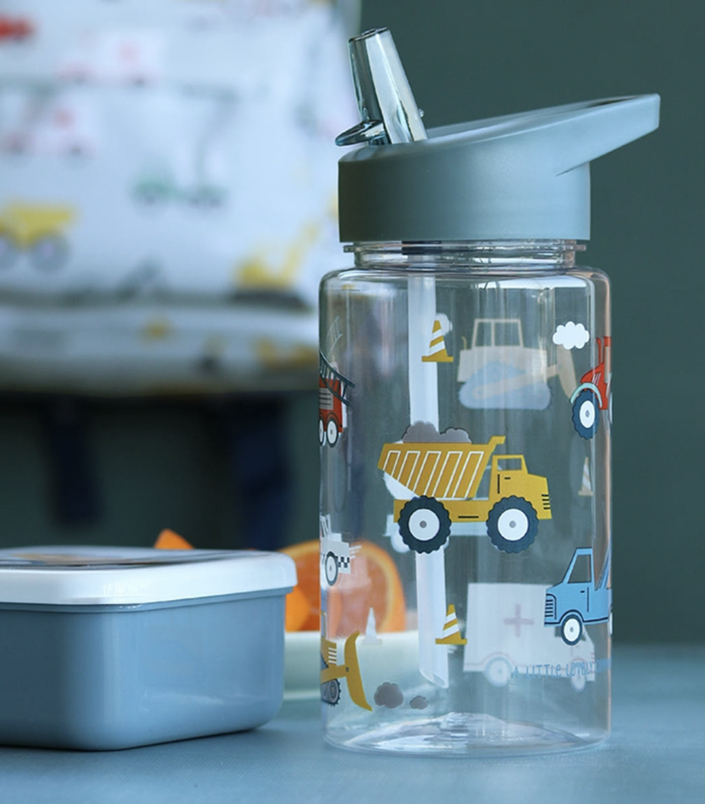 A Lovely Little Company Trinkflasche mit Strohhalm - Fahrzeuge