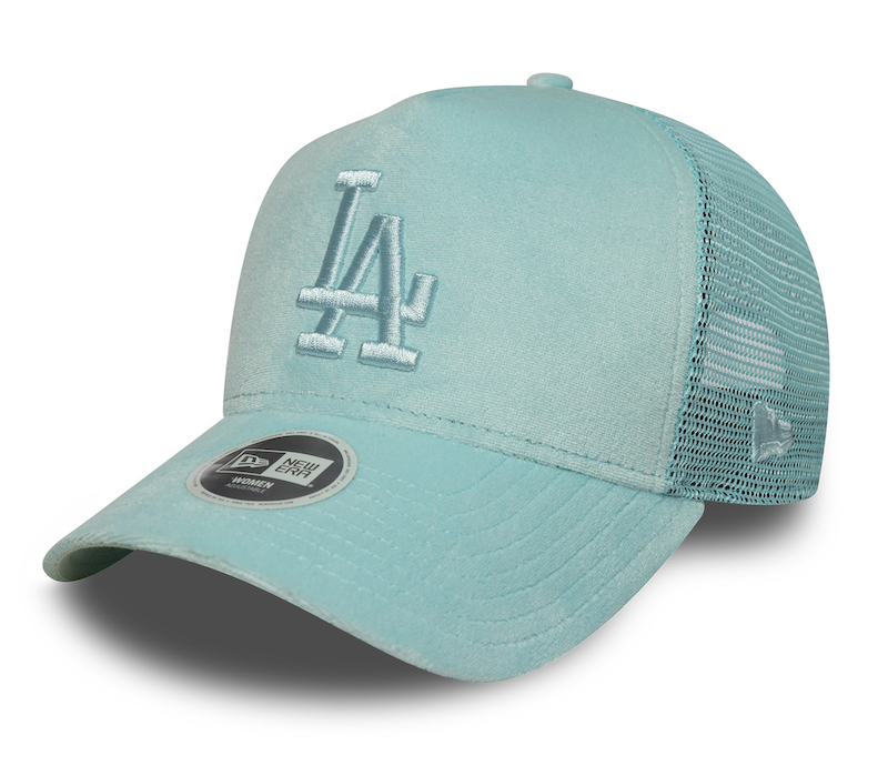 New Era Womens Velour Trucker Cap in Helles Türkis Blau