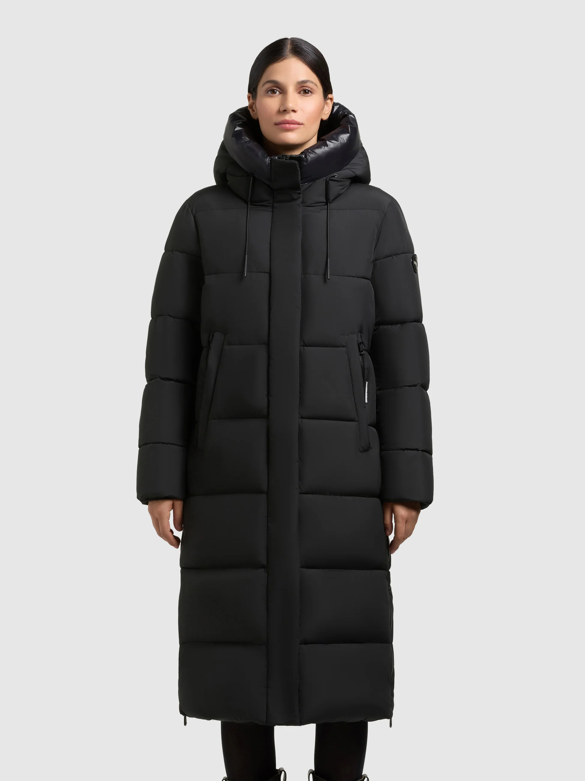 Khujo langer Steppmantel VELIA in Black - Schwarz