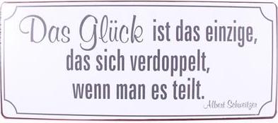 em6772 Lafinesse Metal Schild - Sign - Das glück ist das einzige...
