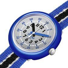 Flik Flak Kinderuhr Shine in Silver - Royalblau