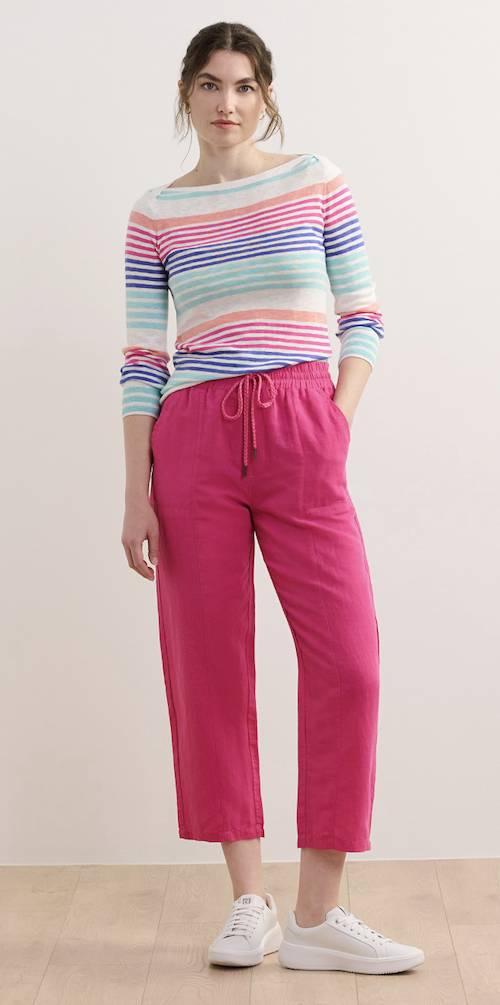 Hatley Brenton Cherry Stripe Gestreiften Leichten Strick Oberteil mit 3/4 Arm - SALE