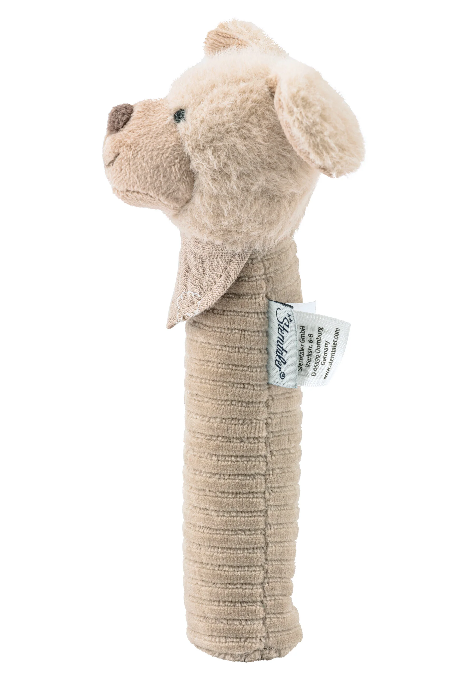 Sterntaler Greifling Baby Quitschtier Hund Lucky in graubeige