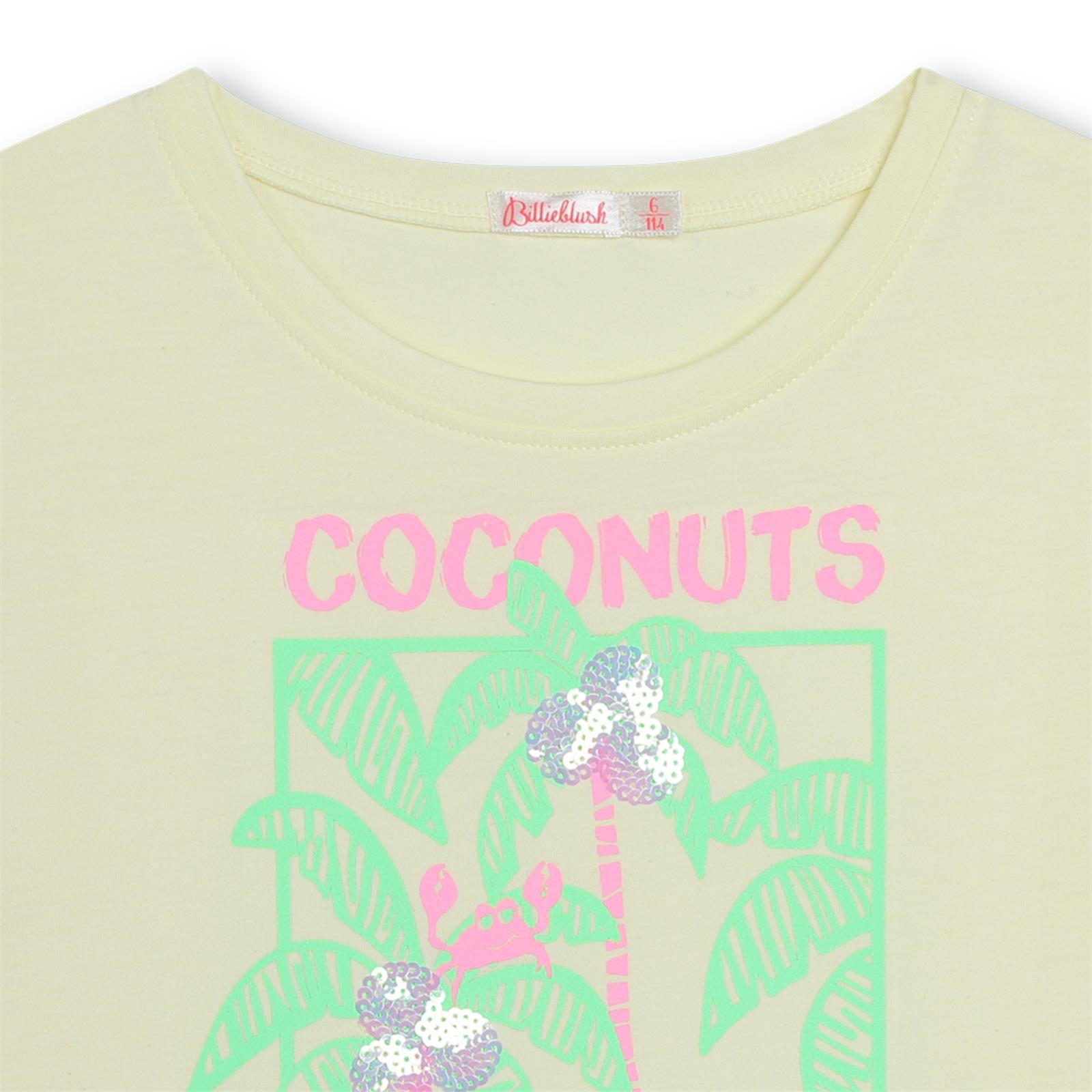 U20364_515_003 Billieblush Kurzarm T-Shirt in Zitronen Gelb - Kokos & Palmen