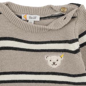 Steiff Pullover Strickpulli mit Kaschmir in Beige Creme & Navy Gestreift - SALE