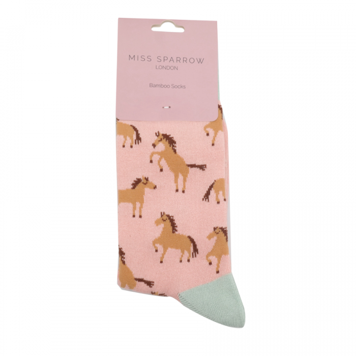 miss-sparrow-socken-bamboo-wild-horses-dusky-pink-1 Miss Sparrow Bambus Socken in Rosa - Wilde Pferde