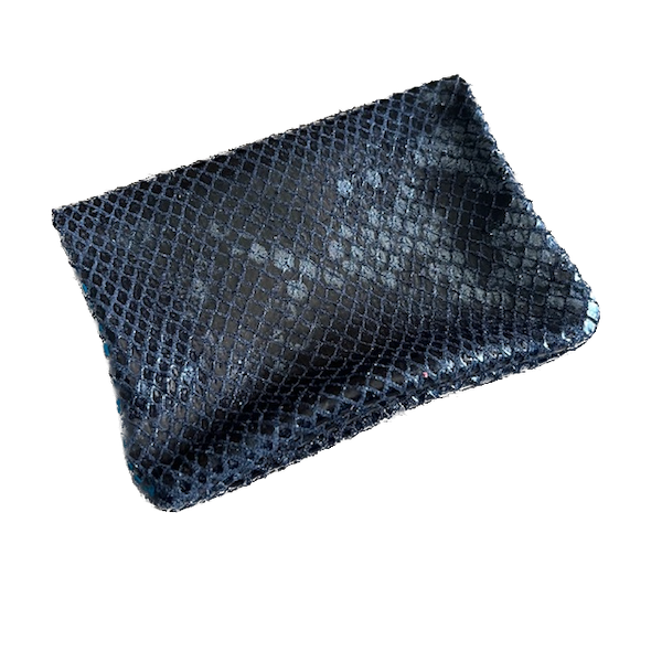 Soft Leder Geldbeutel - Schlangenoptik Schwarz - Klein 