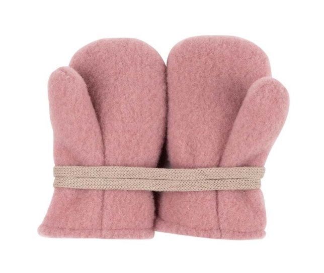 Pure Pure Baby Fäustlinge Merinowolle Fleece mit Bindeband in Altrosa Pure Pure Baby Fäustlinge Merinowolle Fleece mit Bindeband in Altrosa