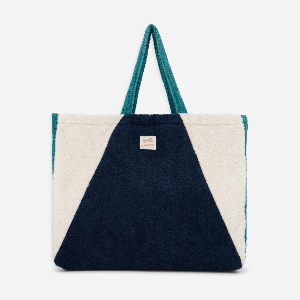 Chamaye Grand Cabas Frottee Beach Bag Strandtasche in Blau - Dream Team Chamaye Grand Cabas Frottee Beach Bag Strandtasche in Blau - Dream Team