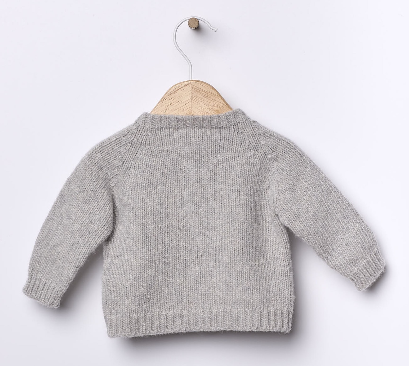 wedoble Merino Wolle Cardigan Strickjacke in Grau Merinowolle