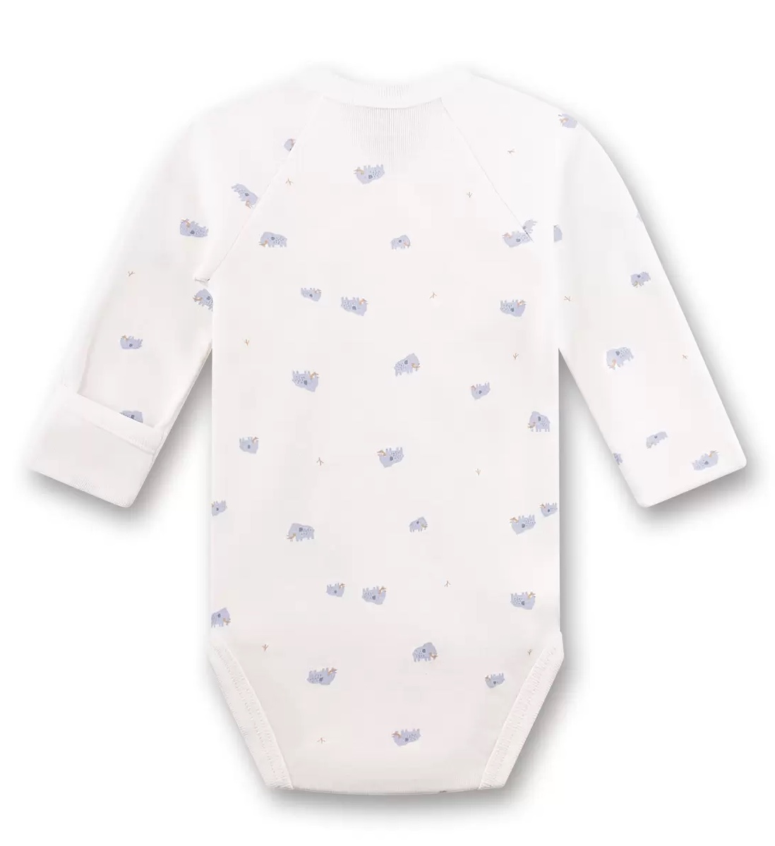 Sanetta Wickelbody Langarm in Creme Weiß mit Kratzenschutz - Mammut Sanetta Wickelbody Langarm in Creme Weiß mit Kratzenschutz - Mammut