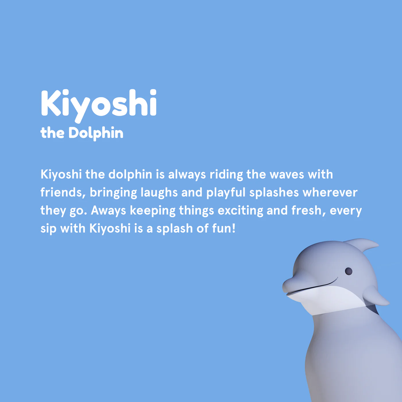 Asobu Bestie Trinkflasche in Grau - Kiyoshi Dolphin - Delfin Asobu Bestie Trinkflasche in Grau - Kiyoshi Dolphin - Delfin
