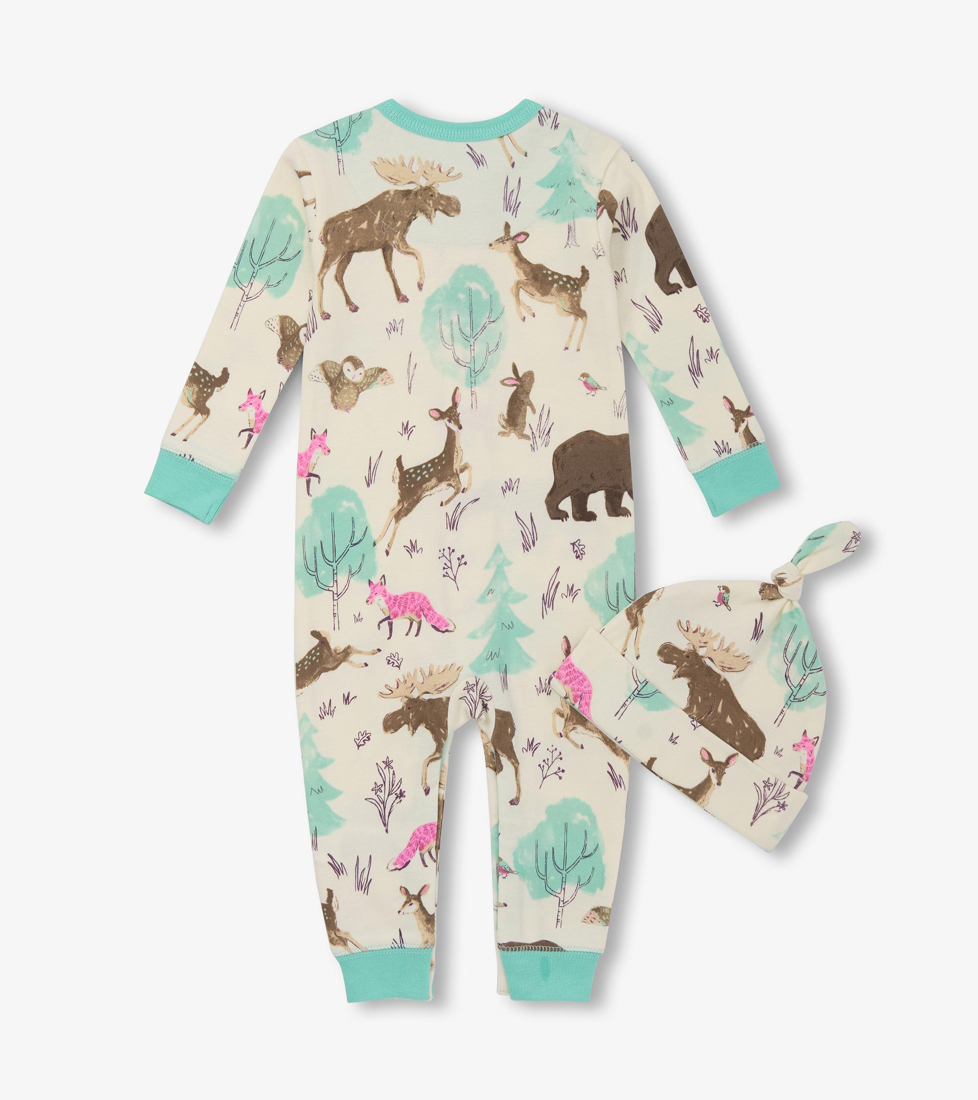 Little Blue House Baby Overall Strampler & Mütze Set Forest Creatures - Waldtiere