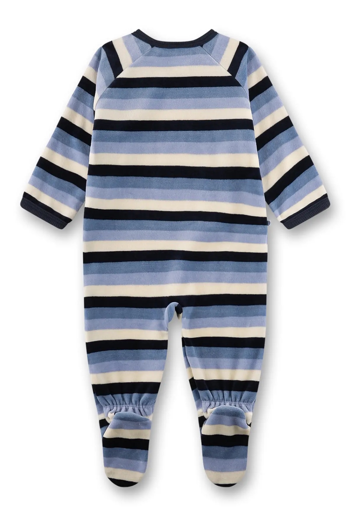 Sanetta Baby-Strampler blau geringelt Mammut aus Nicki