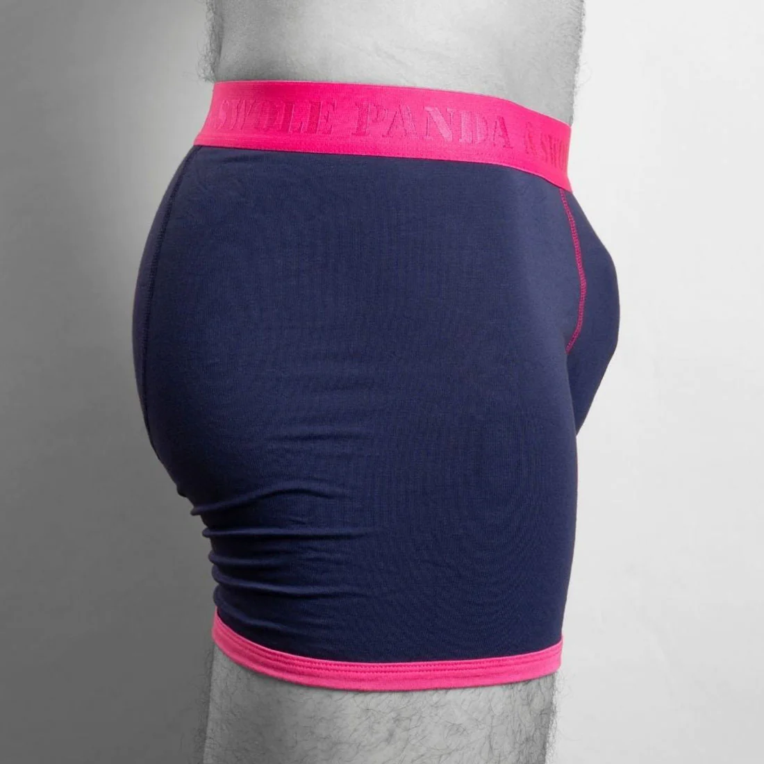 Swole Panda Bambus Herren Unterwäsche - Boxer Short - Navy & Pink
