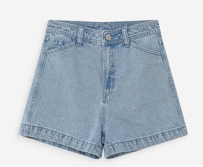 Grace & Mila High Waist Jeans Short VERNE - Skyblue