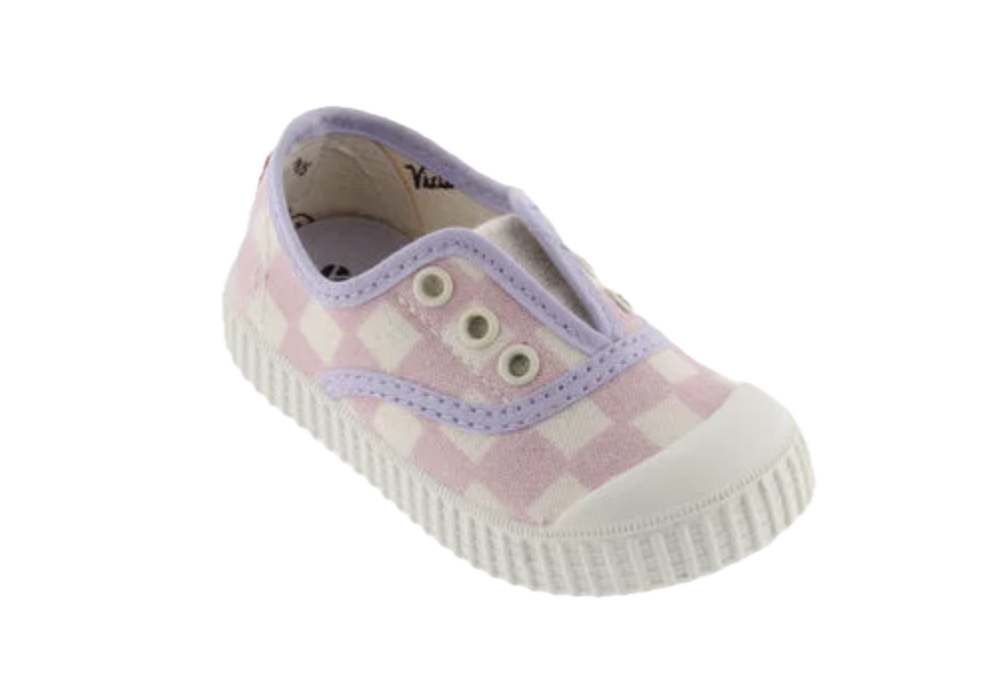 Victoria Schuhe Karierte Canvas-Sneaker für Kinder mit Gummizug - Rosa