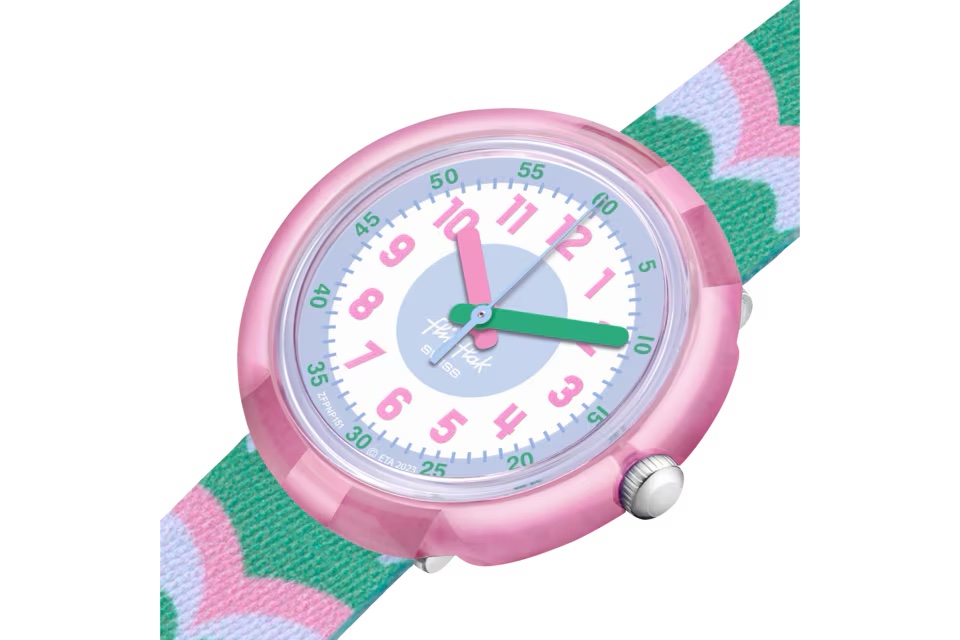 Flik Flak Kinderuhr in Blau, Rosa und Grün - Retro Scales Flik Flak Kinderuhr in Blau, Rosa und Grün - Retro Scales