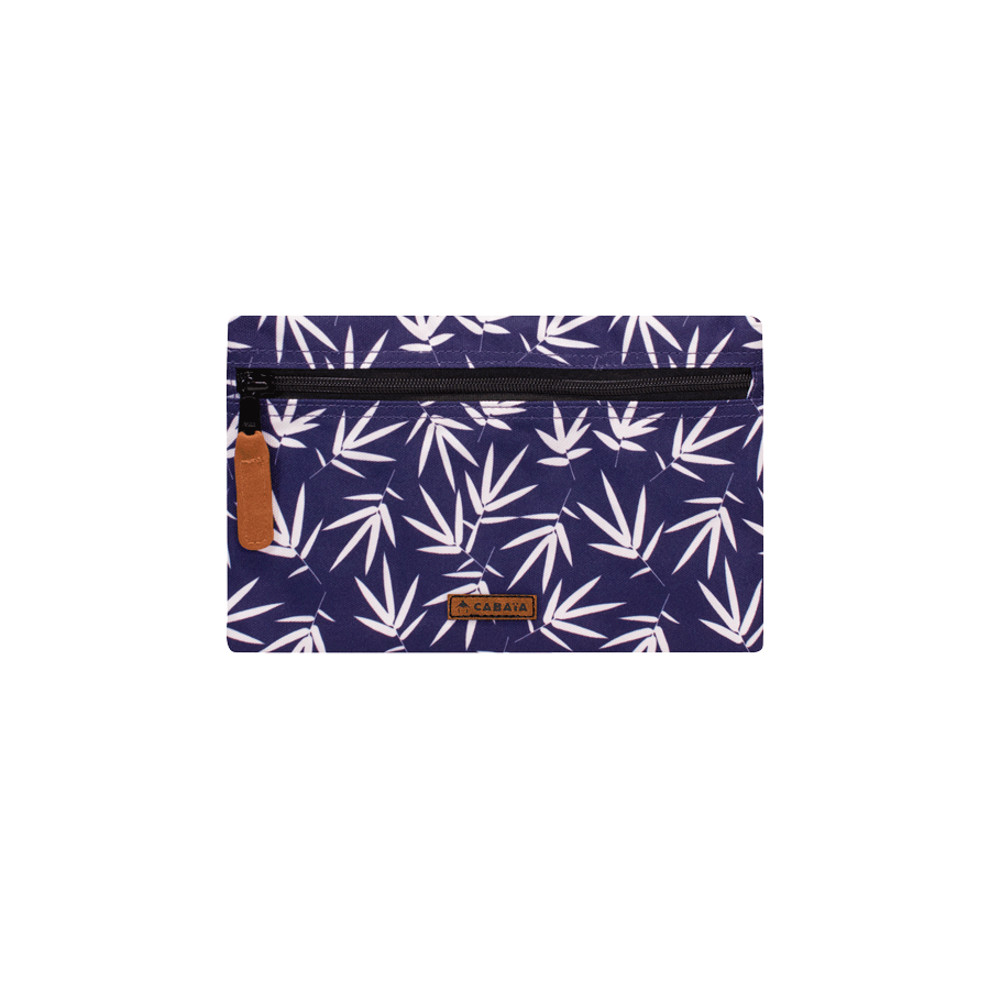 TDM-FW2122-POCHETTE-POCKET-ALCATRAZ-LARGE-BD Cabaia Vordertasche - ALCATRAZ in Blau & weiße Blätter - SALE