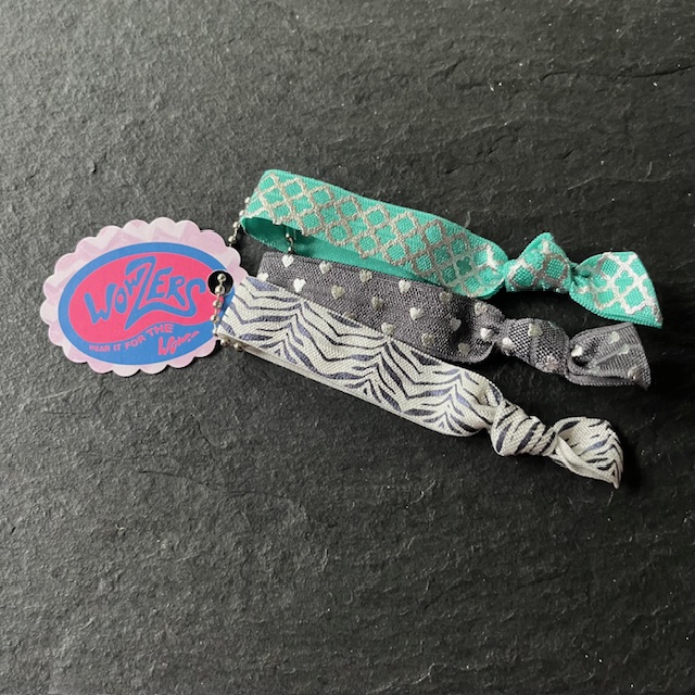 Wowzers Hair Ties Set von 3 Armbänder / Haargummis - Zebra & Mint Lattice Wowzers Hair Ties Set von 3 Armbänder / Haargummis - Zebra & Mint Lattice