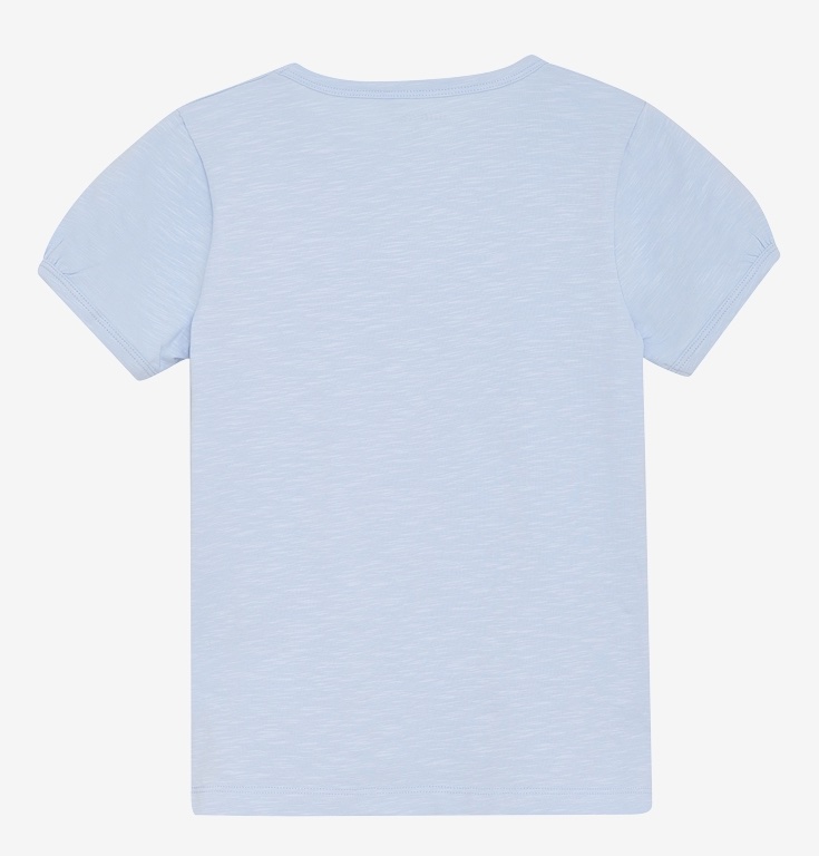 Minymo Kurzarm GOTS T-Shirt in Skyway Blau - Rosa Schmetterlinge - SALE