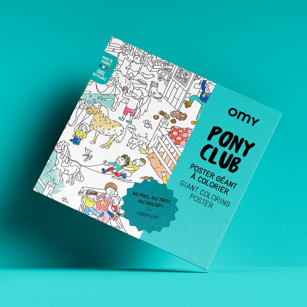 OMY Riesen Poster zum Ausmalen - Pony Club