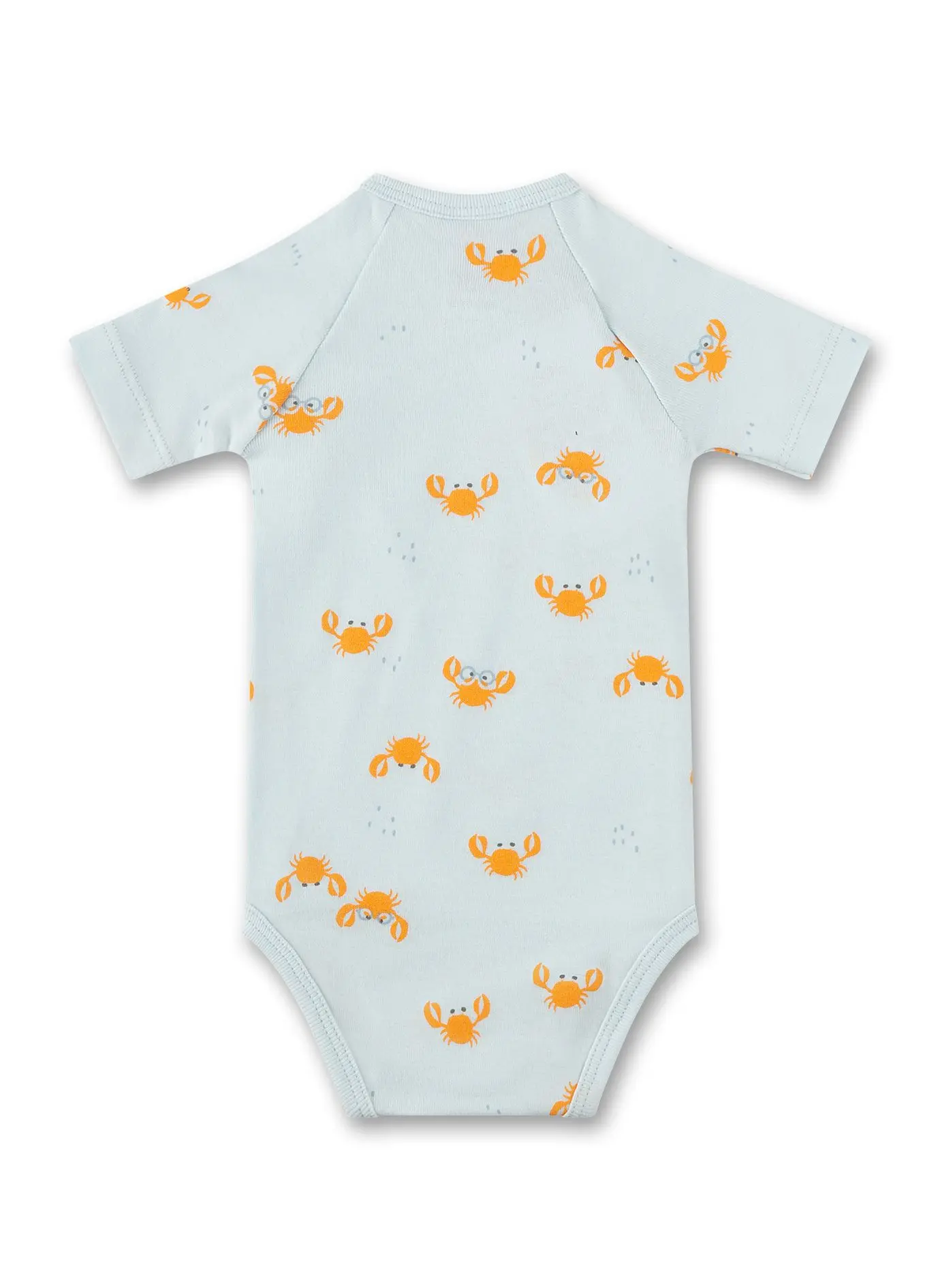 Sanetta Wickelbody kurzarm in Hellblau & Krabben