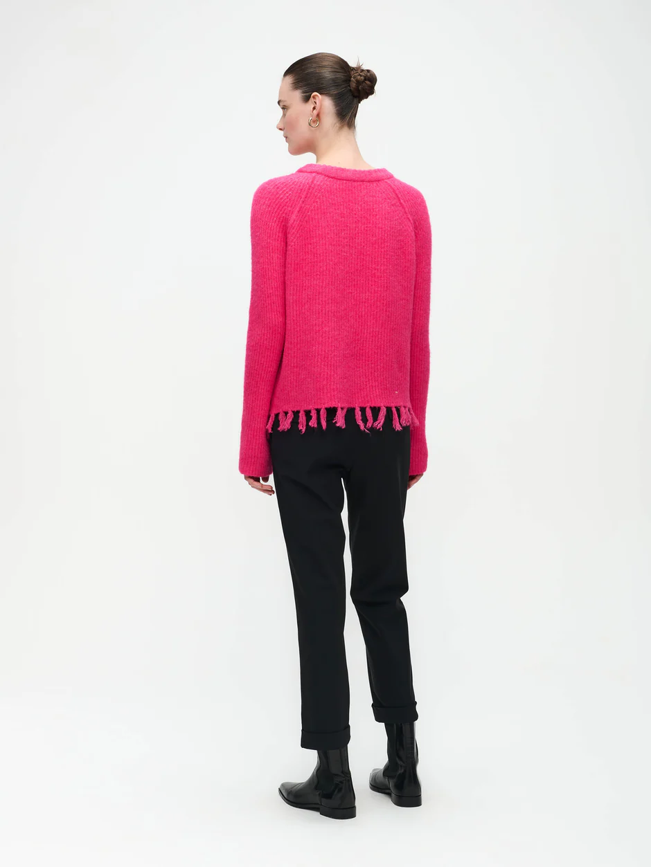 Jane Luschka Fucia Strickpulli Pullover in Pink mit Fransen - SALE