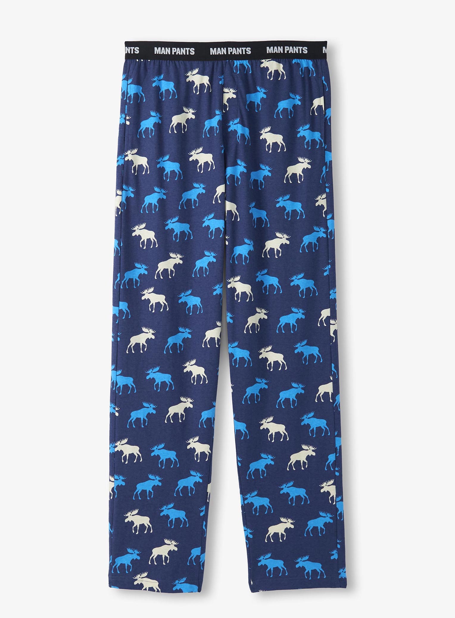 Little Blue House Pyjama Hose für Herren - Lounge Pants - Elche in Blau