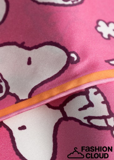 Codello Peanuts Nickituch aus Reiner Seide mit in Pink & Orange - Snoopy Allover