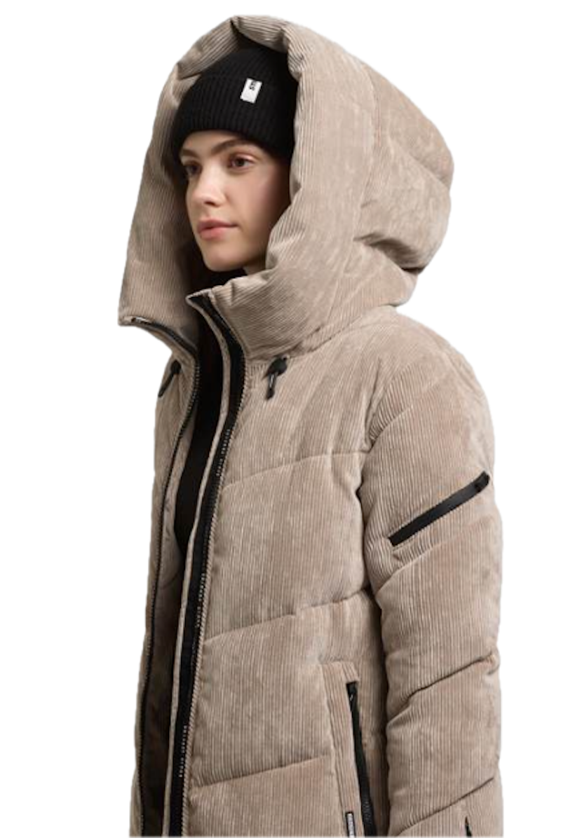 KHUJO Kattie Damen Wintermantel in Cord-Optik – Warmer Steppmantel mit großer Kapuze KHUJO Kattie Damen Wintermantel in Cord-Optik – Warmer Steppmantel mit großer Kapuze