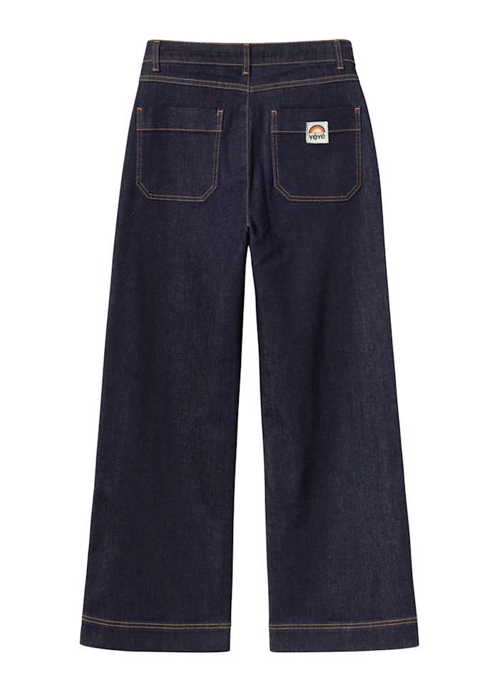 Mademoiselle YeYe Record Retro Jeans aus Bio Baumwolle in Dark Blue Denim - SALE