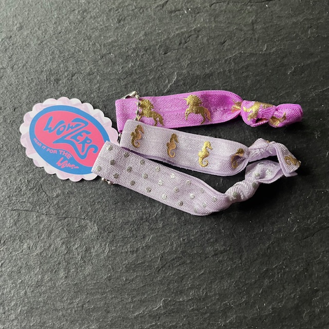 Wowzers Hair Ties Set von 3 Armbänder / Haargummis - Orchid Einhörner & Flieder Seepferdchen Wowzers Hair Ties Set von 3 Armbänder / Haargummis - Orchid Einhörner & Flieder Seepferdchen