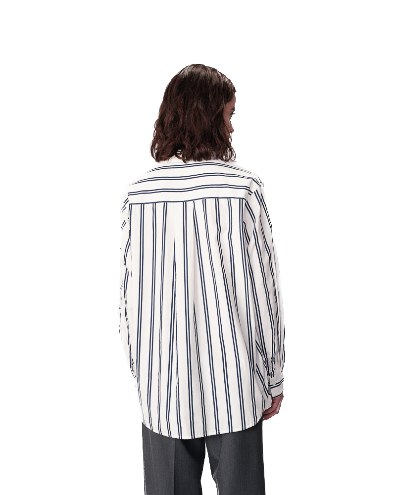 Grace & Mila Bluse Nusetta in Weiß mit Blauen Streifen - SALE