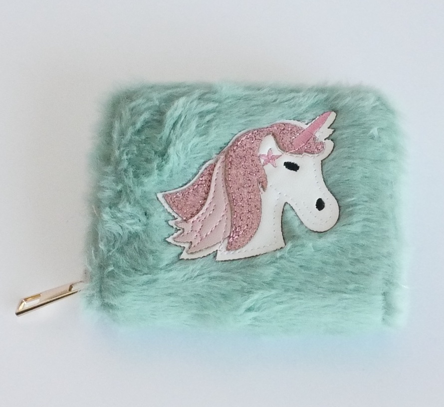 KisMe Kinder Geldbörse Plüsch Einhorn - Grün