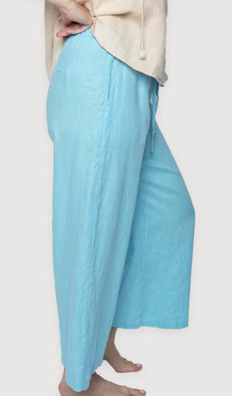 Emily van den Bergh Damen leichte Leinenhose in Blau - SALE Emily van den Bergh Damen leichte Leinenhose in Blau - SALE