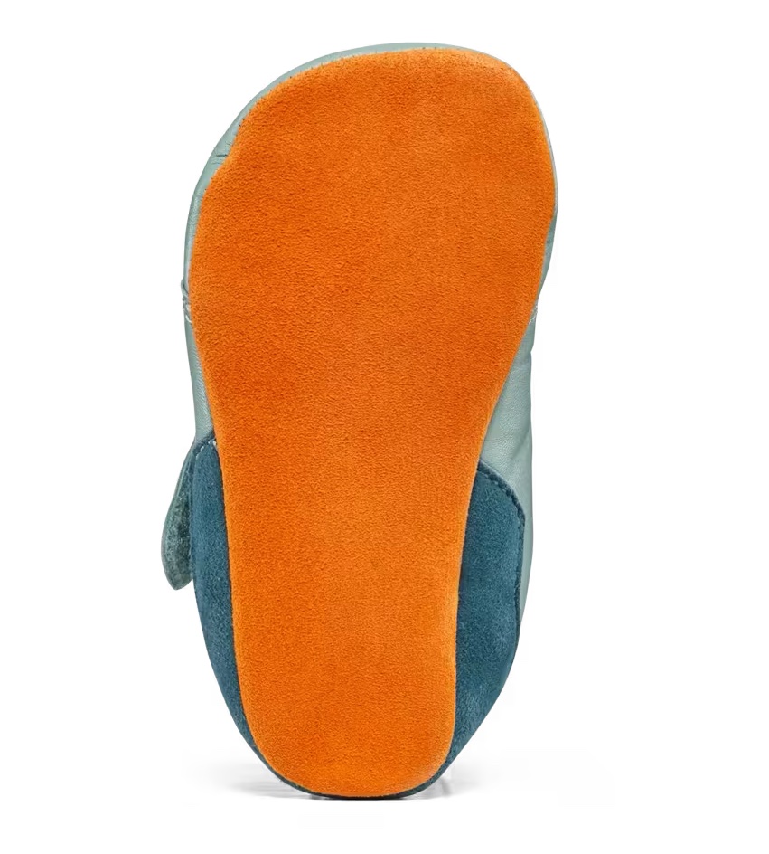 Affenzahn Krabbelschuh Leder Crawly in Blau - Hase