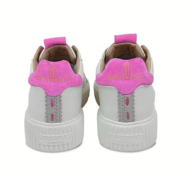 Crickit Sneaker ORMA in Weiß mit Neon Pink Wildleder - SALE