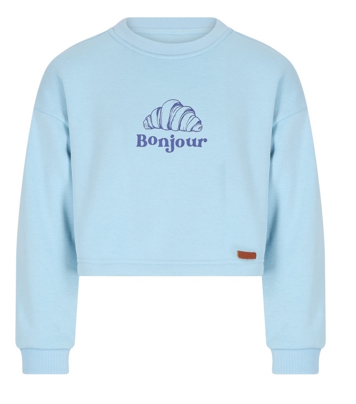 NONO Kuya Sweatshirt Bonjour in Hellblau - Croissants